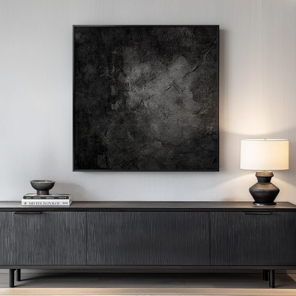 Large Framed Navy Blue Modern Abstract Wall Art for Living Room, Canvas Paintings Artwork for Walls, Minimalist Blue Art Prints Pictures for Hallway, Bedroom, Office Wall Decor -30x30 Inch - Image 2