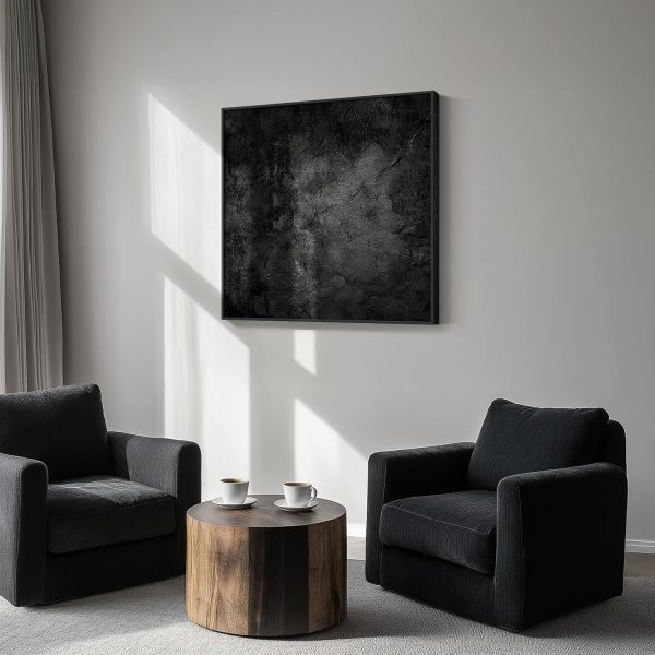 Large Framed Navy Blue Modern Abstract Wall Art for Living Room, Canvas Paintings Artwork for Walls, Minimalist Blue Art Prints Pictures for Hallway, Bedroom, Office Wall Decor -30x30 Inch - Image 4