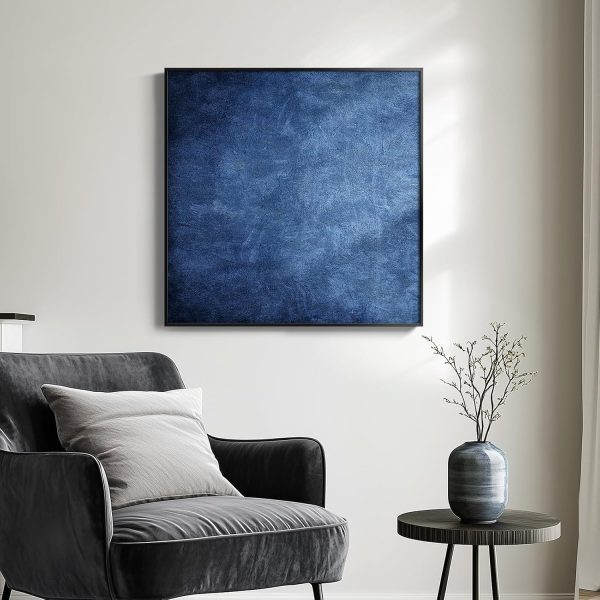 Large Framed Navy Blue Modern Abstract Wall Art for Living Room, Canvas Paintings Artwork for Walls, Minimalist Blue Art Prints Pictures for Hallway, Bedroom, Office Wall Decor -30x30 Inch - Image 17