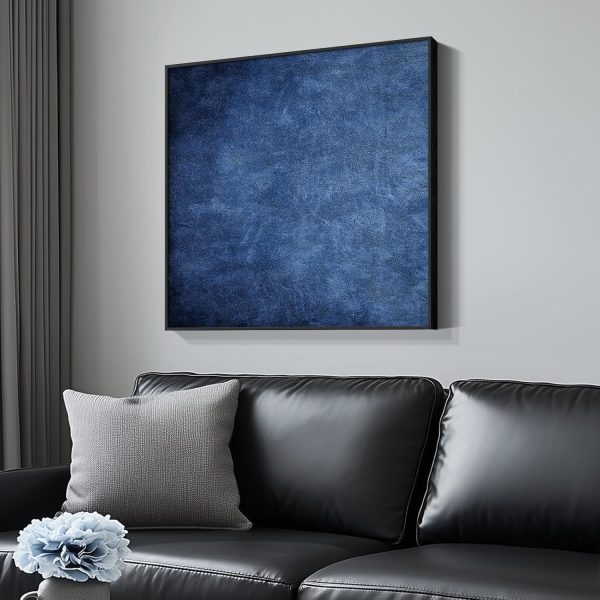 Large Framed Navy Blue Modern Abstract Wall Art for Living Room, Canvas Paintings Artwork for Walls, Minimalist Blue Art Prints Pictures for Hallway, Bedroom, Office Wall Decor -30x30 Inch - Image 18