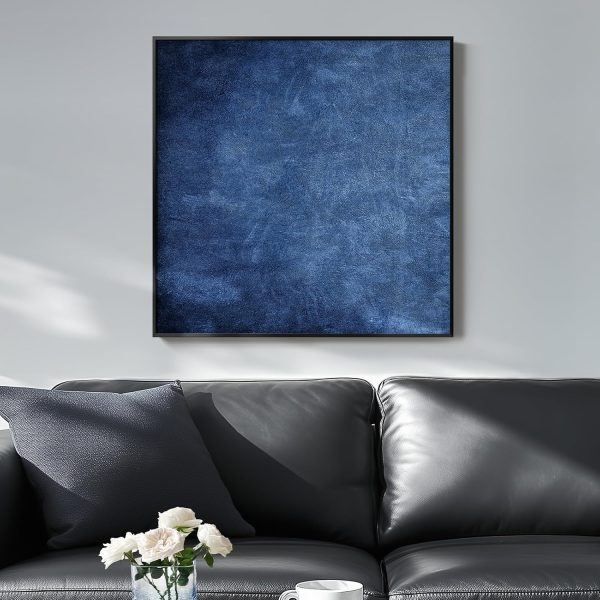 Large Framed Navy Blue Modern Abstract Wall Art for Living Room, Canvas Paintings Artwork for Walls, Minimalist Blue Art Prints Pictures for Hallway, Bedroom, Office Wall Decor -30x30 Inch - Image 19