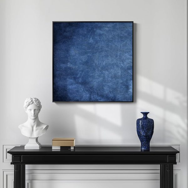 Large Framed Navy Blue Modern Abstract Wall Art for Living Room, Canvas Paintings Artwork for Walls, Minimalist Blue Art Prints Pictures for Hallway, Bedroom, Office Wall Decor -30x30 Inch - Image 20