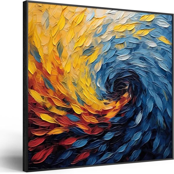 Large Framed Navy Blue Modern Abstract Wall Art for Living Room, Canvas Paintings Artwork for Walls, Minimalist Blue Art Prints Pictures for Hallway, Bedroom, Office Wall Decor -30x30 Inch - Image 22