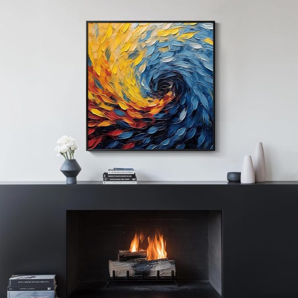 Large Framed Navy Blue Modern Abstract Wall Art for Living Room, Canvas Paintings Artwork for Walls, Minimalist Blue Art Prints Pictures for Hallway, Bedroom, Office Wall Decor -30x30 Inch - Image 24