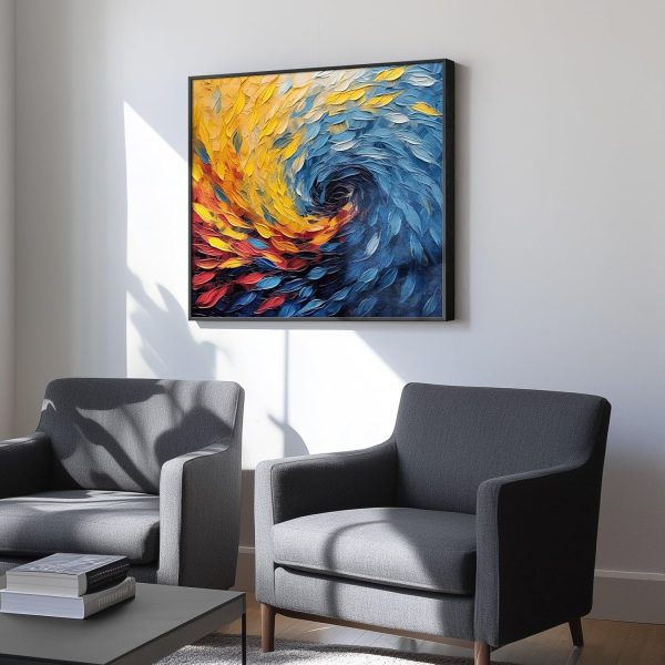 Large Framed Navy Blue Modern Abstract Wall Art for Living Room, Canvas Paintings Artwork for Walls, Minimalist Blue Art Prints Pictures for Hallway, Bedroom, Office Wall Decor -30x30 Inch - Image 25