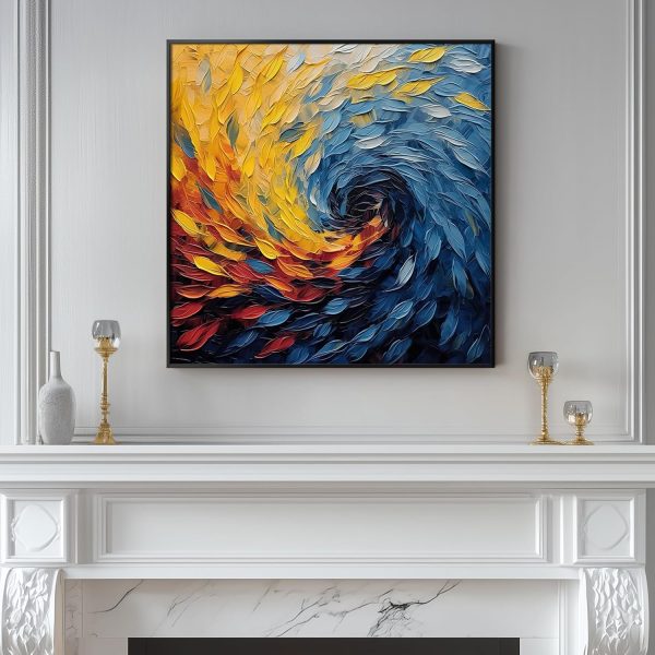 Large Framed Navy Blue Modern Abstract Wall Art for Living Room, Canvas Paintings Artwork for Walls, Minimalist Blue Art Prints Pictures for Hallway, Bedroom, Office Wall Decor -30x30 Inch - Image 35