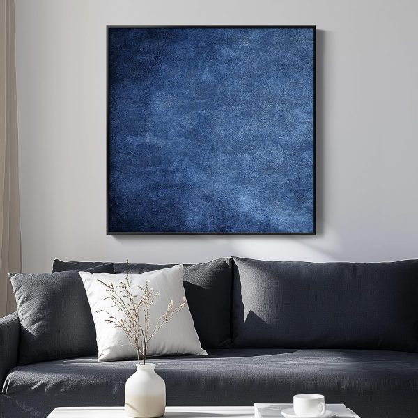 Large Framed Navy Blue Modern Abstract Wall Art for Living Room, Canvas Paintings Artwork for Walls, Minimalist Blue Art Prints Pictures for Hallway, Bedroom, Office Wall Decor -30x30 Inch - Image 40