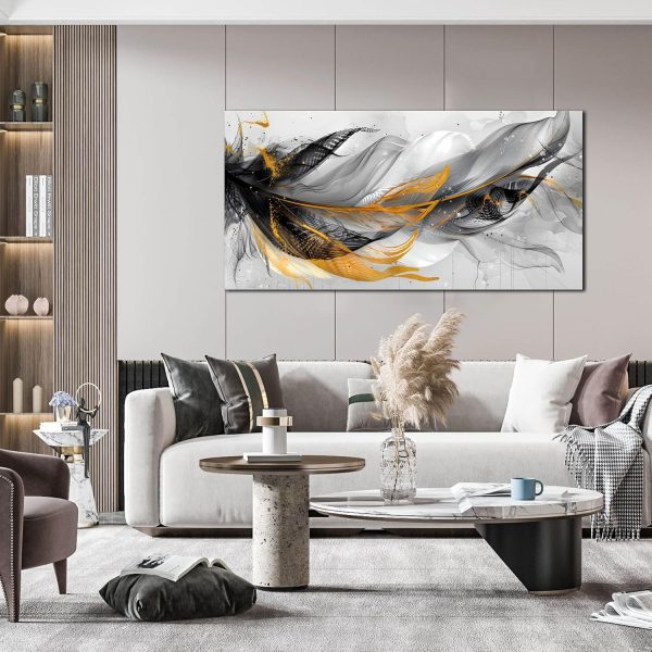 Grey and Brown Boho Abstract Canvas Wall Art for Living Room Bedroom Home Office Large Abstract Prints Modern Wall Decor Size 20x40 - Image 3