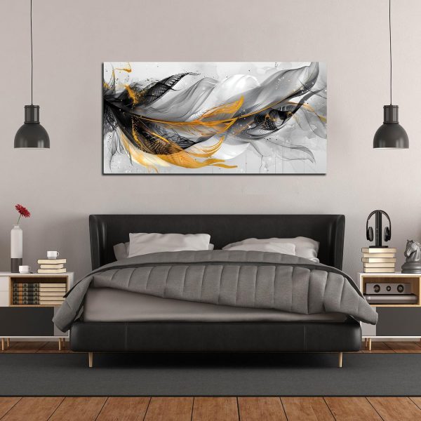 Grey and Brown Boho Abstract Canvas Wall Art for Living Room Bedroom Home Office Large Abstract Prints Modern Wall Decor Size 20x40 - Image 4