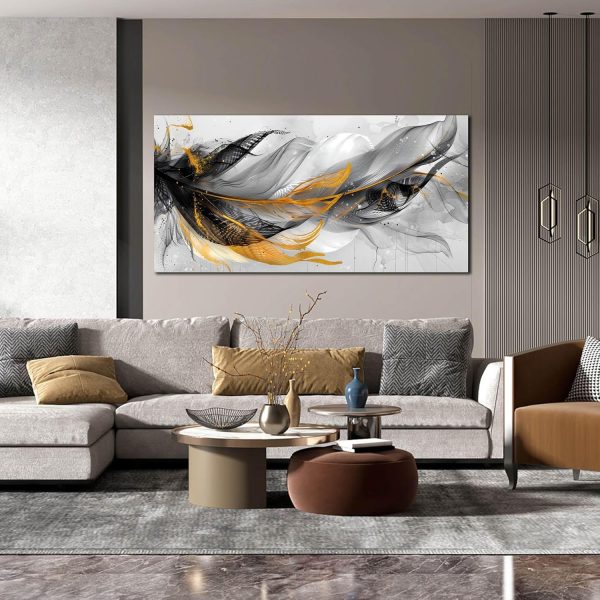 Grey and Brown Boho Abstract Canvas Wall Art for Living Room Bedroom Home Office Large Abstract Prints Modern Wall Decor Size 20x40 - Image 5