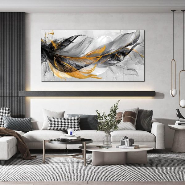 Grey and Brown Boho Abstract Canvas Wall Art for Living Room Bedroom Home Office Large Abstract Prints Modern Wall Decor Size 20x40 - Image 8
