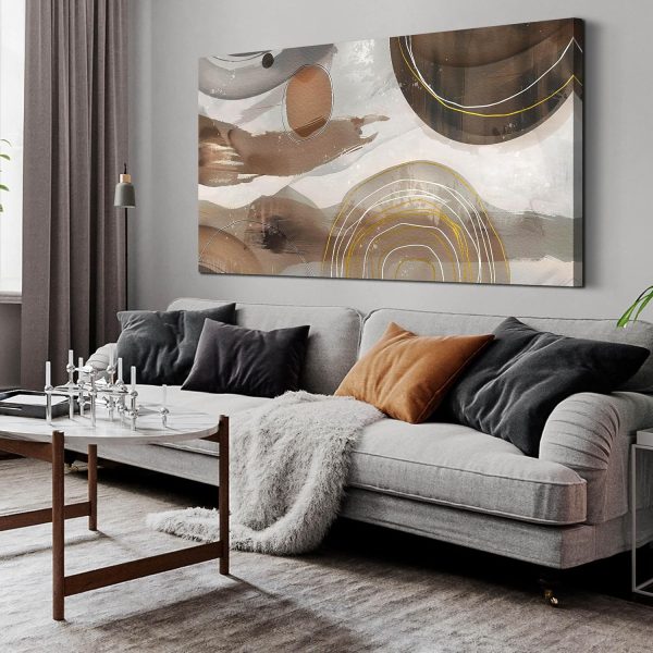 Grey and Brown Boho Abstract Canvas Wall Art for Living Room Bedroom Home Office Large Abstract Prints Modern Wall Decor Size 20x40 - Image 9