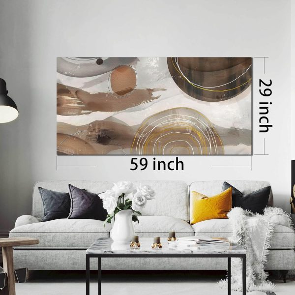 Grey and Brown Boho Abstract Canvas Wall Art for Living Room Bedroom Home Office Large Abstract Prints Modern Wall Decor Size 20x40 - Image 13