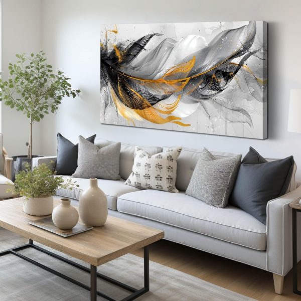 Grey and Brown Boho Abstract Canvas Wall Art for Living Room Bedroom Home Office Large Abstract Prints Modern Wall Decor Size 20x40 - Image 16