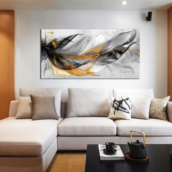 Grey and Brown Boho Abstract Canvas Wall Art for Living Room Bedroom Home Office Large Abstract Prints Modern Wall Decor Size 20x40 - Image 17