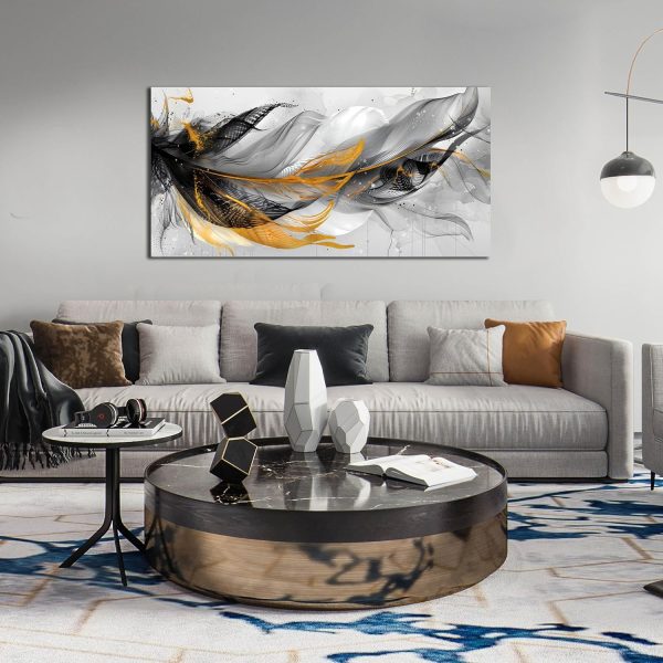 Grey and Brown Boho Abstract Canvas Wall Art for Living Room Bedroom Home Office Large Abstract Prints Modern Wall Decor Size 20x40 - Image 18