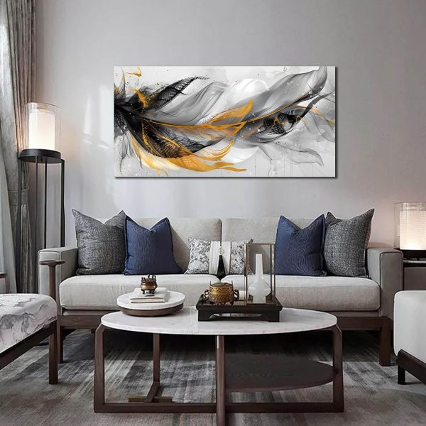 Grey and Brown Boho Abstract Canvas Wall Art for Living Room Bedroom Home Office Large Abstract Prints Modern Wall Decor Size 20x40 - Image 21
