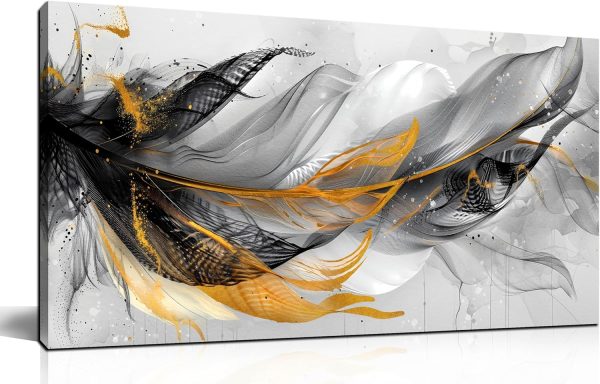 Grey and Brown Boho Abstract Canvas Wall Art for Living Room Bedroom Home Office Large Abstract Prints Modern Wall Decor Size 20x40 - Image 23