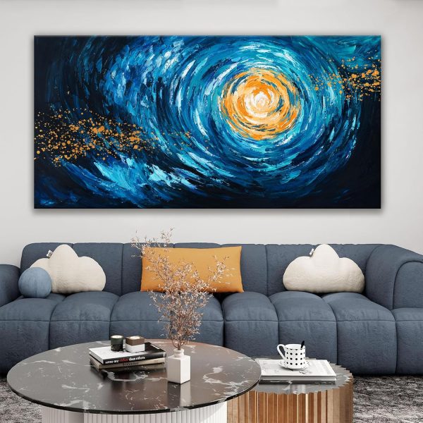 Canvas Wall Art Decor Modern Wall Art Decor Prints Gold Wall Art Pictures Wall Decor Blue Grey Misty Botanical Textured Artwork for Walls For Room Living Room Bedroom Office Wall Decor 20"X40" - Image 15