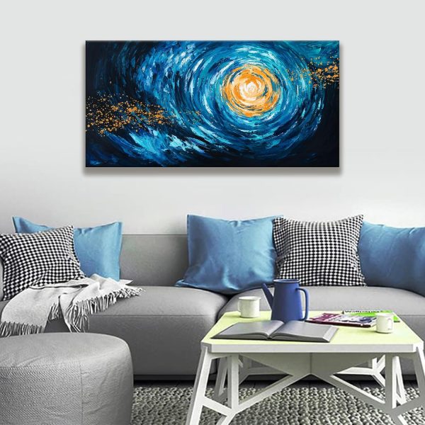 Canvas Wall Art Decor Modern Wall Art Decor Prints Gold Wall Art Pictures Wall Decor Blue Grey Misty Botanical Textured Artwork for Walls For Room Living Room Bedroom Office Wall Decor 20"X40" - Image 30