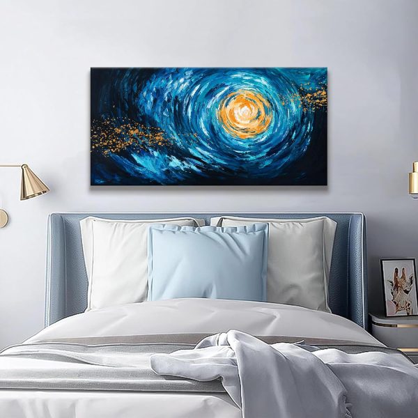 Canvas Wall Art Decor Modern Wall Art Decor Prints Gold Wall Art Pictures Wall Decor Blue Grey Misty Botanical Textured Artwork for Walls For Room Living Room Bedroom Office Wall Decor 20"X40" - Image 31