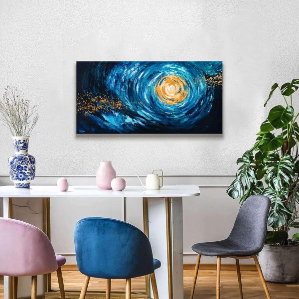 Canvas Wall Art Decor Modern Wall Art Decor Prints Gold Wall Art Pictures Wall Decor Blue Grey Misty Botanical Textured Artwork for Walls For Room Living Room Bedroom Office Wall Decor 20"X40" - Image 33