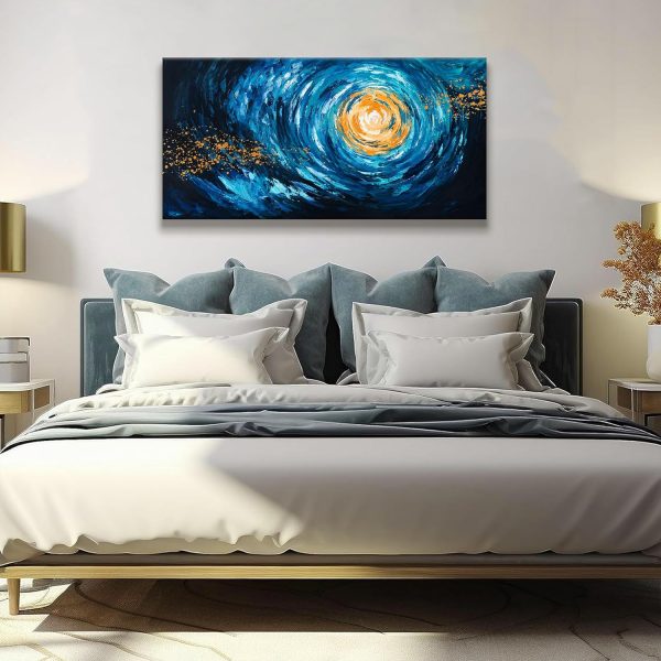 Canvas Wall Art Decor Modern Wall Art Decor Prints Gold Wall Art Pictures Wall Decor Blue Grey Misty Botanical Textured Artwork for Walls For Room Living Room Bedroom Office Wall Decor 20"X40" - Image 34