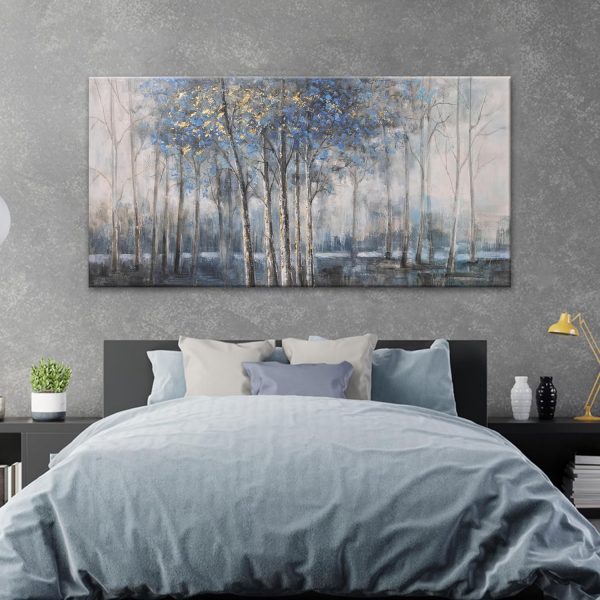 Canvas Wall Art Decor Modern Wall Art Decor Prints Gold Wall Art Pictures Wall Decor Blue Grey Misty Botanical Textured Artwork for Walls For Room Living Room Bedroom Office Wall Decor 20"X40" - Image 38