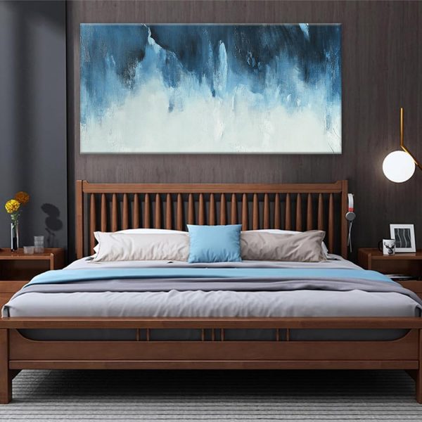 Canvas Wall Art Decor Modern Wall Art Decor Prints Gold Wall Art Pictures Wall Decor Blue Grey Misty Botanical Textured Artwork for Walls For Room Living Room Bedroom Office Wall Decor 20"X40" - Image 44