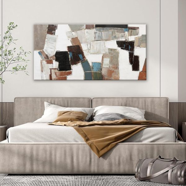 Canvas Wall Art Decor Modern Wall Art Decor Prints Gold Wall Art Pictures Wall Decor Blue Grey Misty Botanical Textured Artwork for Walls For Room Living Room Bedroom Office Wall Decor 20"X40" - Image 47