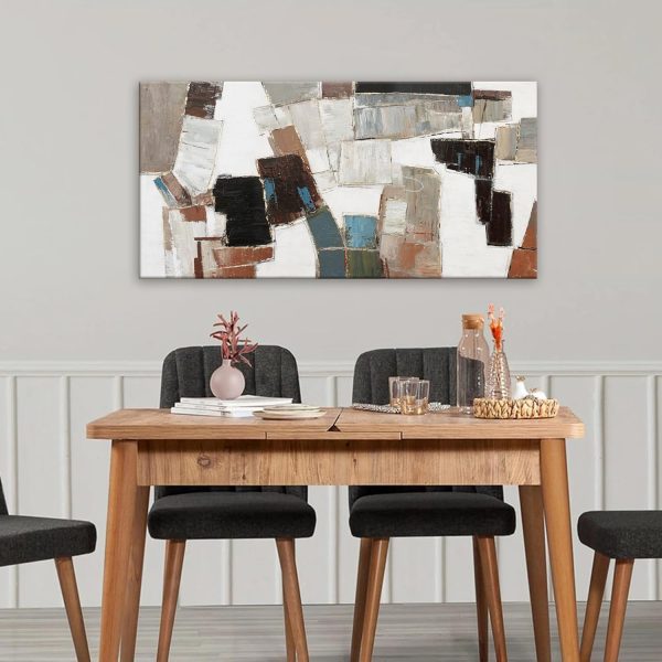 Canvas Wall Art Decor Modern Wall Art Decor Prints Gold Wall Art Pictures Wall Decor Blue Grey Misty Botanical Textured Artwork for Walls For Room Living Room Bedroom Office Wall Decor 20"X40" - Image 48