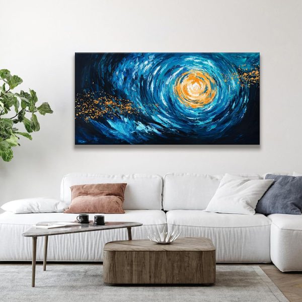 Canvas Wall Art Decor Modern Wall Art Decor Prints Gold Wall Art Pictures Wall Decor Blue Grey Misty Botanical Textured Artwork for Walls For Room Living Room Bedroom Office Wall Decor 20"X40" - Image 51
