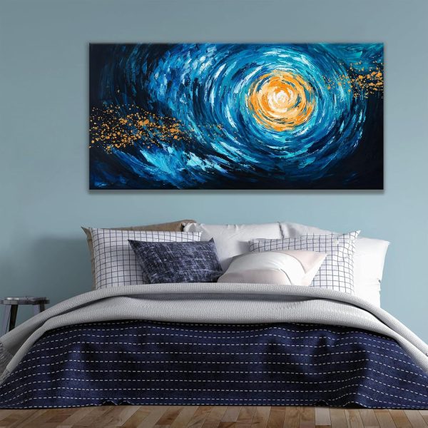 Canvas Wall Art Decor Modern Wall Art Decor Prints Gold Wall Art Pictures Wall Decor Blue Grey Misty Botanical Textured Artwork for Walls For Room Living Room Bedroom Office Wall Decor 20"X40" - Image 52
