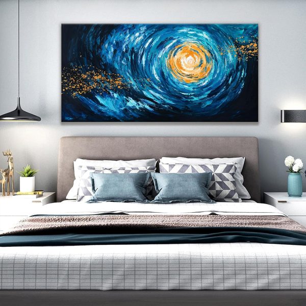 Canvas Wall Art Decor Modern Wall Art Decor Prints Gold Wall Art Pictures Wall Decor Blue Grey Misty Botanical Textured Artwork for Walls For Room Living Room Bedroom Office Wall Decor 20"X40" - Image 53
