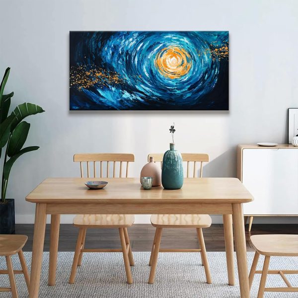 Canvas Wall Art Decor Modern Wall Art Decor Prints Gold Wall Art Pictures Wall Decor Blue Grey Misty Botanical Textured Artwork for Walls For Room Living Room Bedroom Office Wall Decor 20"X40" - Image 55