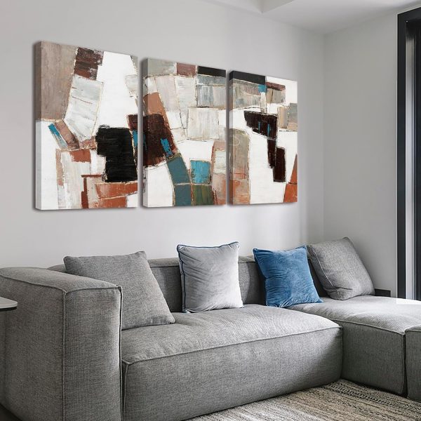 Canvas Wall Art Decor Modern Wall Art Decor Prints Gold Wall Art Pictures Wall Decor Blue Grey Misty Botanical Textured Artwork for Walls For Room Living Room Bedroom Office Wall Decor 20"X40" - Image 56