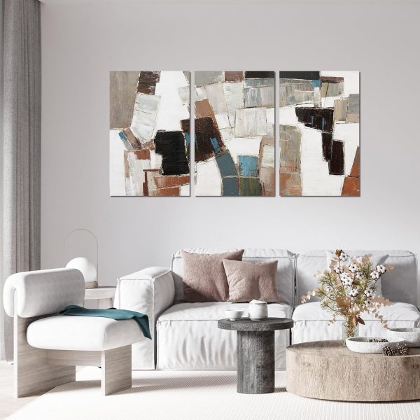 Canvas Wall Art Decor Modern Wall Art Decor Prints Gold Wall Art Pictures Wall Decor Blue Grey Misty Botanical Textured Artwork for Walls For Room Living Room Bedroom Office Wall Decor 20"X40" - Image 58