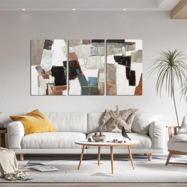 Canvas Wall Art Decor Modern Wall Art Decor Prints Gold Wall Art Pictures Wall Decor Blue Grey Misty Botanical Textured Artwork for Walls For Room Living Room Bedroom Office Wall Decor 20"X40" - Image 61