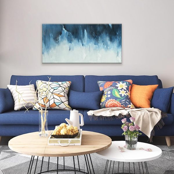 Canvas Wall Art Decor Modern Wall Art Decor Prints Gold Wall Art Pictures Wall Decor Blue Grey Misty Botanical Textured Artwork for Walls For Room Living Room Bedroom Office Wall Decor 20"X40" - Image 62