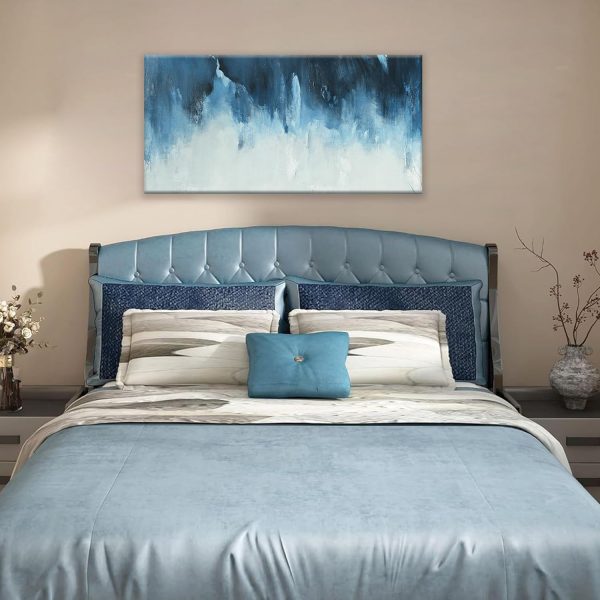 Canvas Wall Art Decor Modern Wall Art Decor Prints Gold Wall Art Pictures Wall Decor Blue Grey Misty Botanical Textured Artwork for Walls For Room Living Room Bedroom Office Wall Decor 20"X40" - Image 63