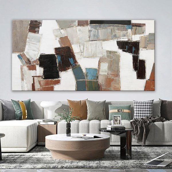 Canvas Wall Art Decor Modern Wall Art Decor Prints Gold Wall Art Pictures Wall Decor Blue Grey Misty Botanical Textured Artwork for Walls For Room Living Room Bedroom Office Wall Decor 20"X40" - Image 67