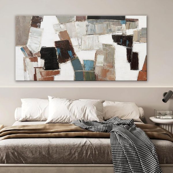Canvas Wall Art Decor Modern Wall Art Decor Prints Gold Wall Art Pictures Wall Decor Blue Grey Misty Botanical Textured Artwork for Walls For Room Living Room Bedroom Office Wall Decor 20"X40" - Image 71