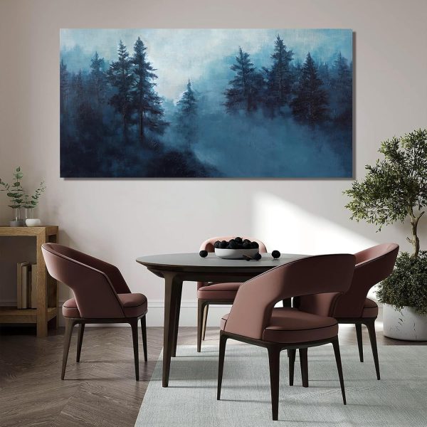 Canvas Wall Art Decor Modern Wall Art Decor Prints Gold Wall Art Pictures Wall Decor Blue Grey Misty Botanical Textured Artwork for Walls For Room Living Room Bedroom Office Wall Decor 20"X40" - Image 76
