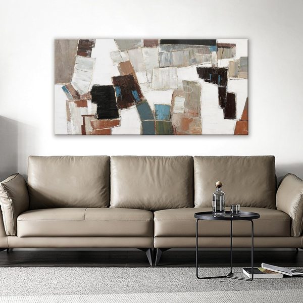 Canvas Wall Art Decor Modern Wall Art Decor Prints Gold Wall Art Pictures Wall Decor Blue Grey Misty Botanical Textured Artwork for Walls For Room Living Room Bedroom Office Wall Decor 20"X40" - Image 78