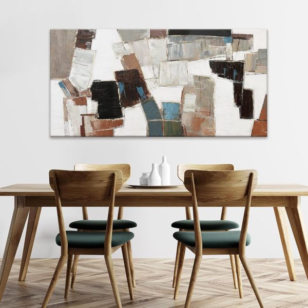 Canvas Wall Art Decor Modern Wall Art Decor Prints Gold Wall Art Pictures Wall Decor Blue Grey Misty Botanical Textured Artwork for Walls For Room Living Room Bedroom Office Wall Decor 20"X40" - Image 79