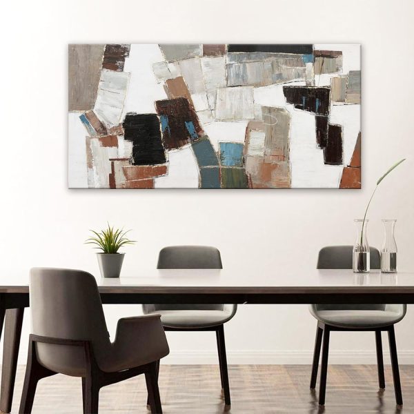 Canvas Wall Art Decor Modern Wall Art Decor Prints Gold Wall Art Pictures Wall Decor Blue Grey Misty Botanical Textured Artwork for Walls For Room Living Room Bedroom Office Wall Decor 20"X40" - Image 81
