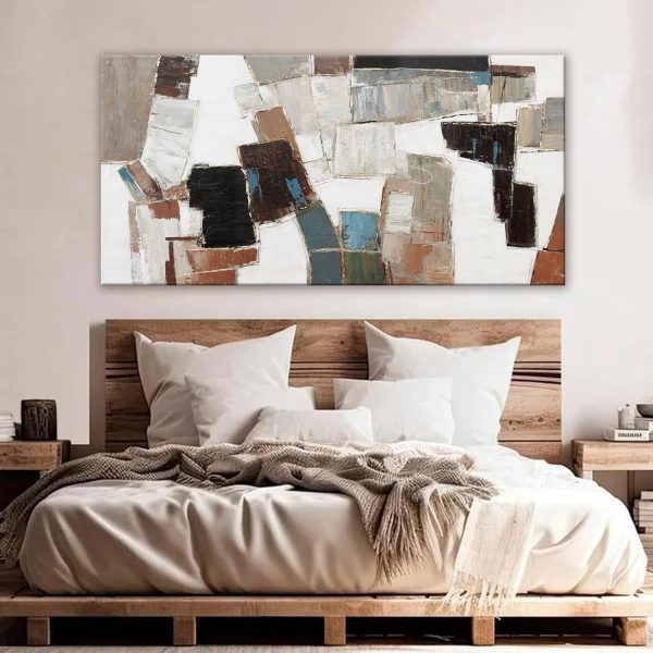 Canvas Wall Art Decor Modern Wall Art Decor Prints Gold Wall Art Pictures Wall Decor Blue Grey Misty Botanical Textured Artwork for Walls For Room Living Room Bedroom Office Wall Decor 20"X40" - Image 82