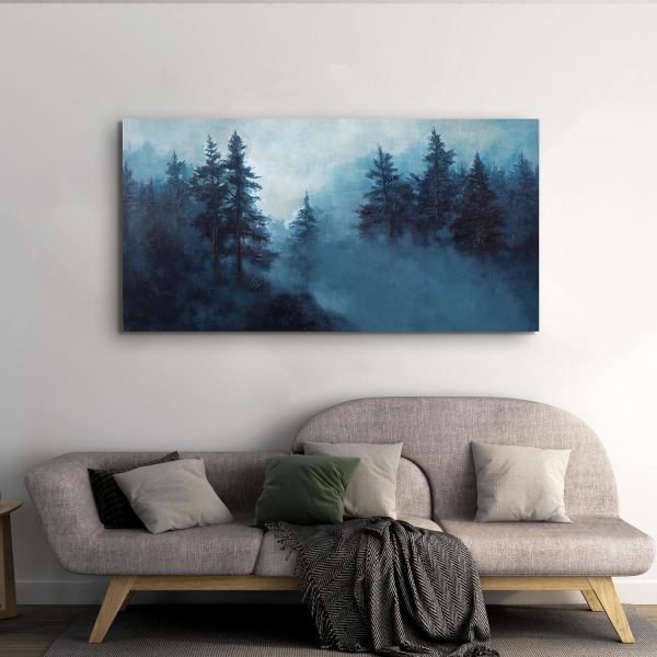 Canvas Wall Art Decor Modern Wall Art Decor Prints Gold Wall Art Pictures Wall Decor Blue Grey Misty Botanical Textured Artwork for Walls For Room Living Room Bedroom Office Wall Decor 20"X40" - Image 89