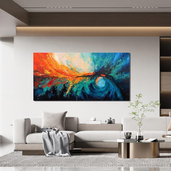 Canvas Wall Art Decor Modern Wall Art Decor Prints Gold Wall Art Pictures Wall Decor Blue Grey Misty Botanical Textured Artwork for Walls For Room Living Room Bedroom Office Wall Decor 20"X40" - Image 94