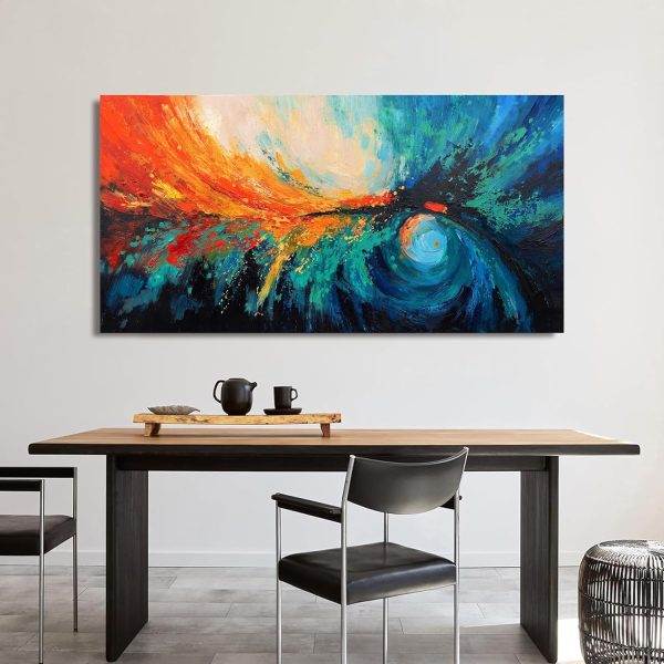 Canvas Wall Art Decor Modern Wall Art Decor Prints Gold Wall Art Pictures Wall Decor Blue Grey Misty Botanical Textured Artwork for Walls For Room Living Room Bedroom Office Wall Decor 20"X40" - Image 105